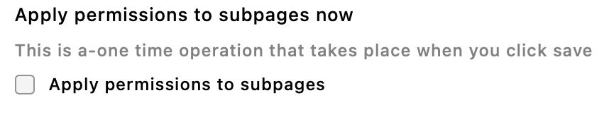 Applying permissions to sub pages